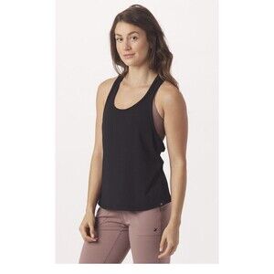 GLYDER Sunrise Tank Size Large Black NWT Ribbed Sporty Workout Athletic Basic